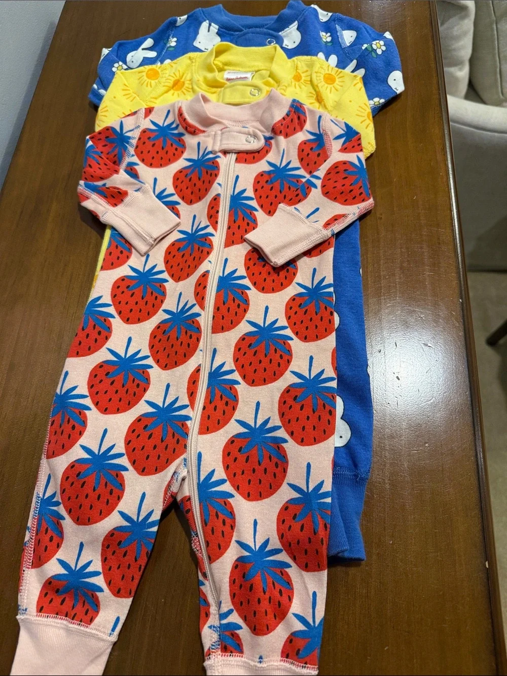 Set of Three Hanna Andersson Zip Up Pajamas